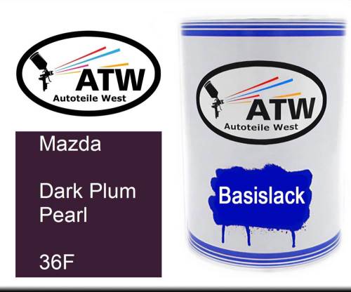 Mazda, Dark Plum Pearl, 36F: 500ml Lackdose, von ATW Autoteile West.